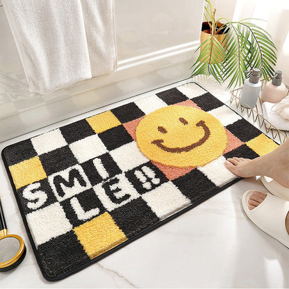 Rynx | colored checkerboard bath mat, flower bath rug, soft plush water-absorbent, various sizes floral non-slip toilet mat, thick bathroom rug, art bathroom mats, best bath rugs, hot shower mat, toilet mat for the bathroom
