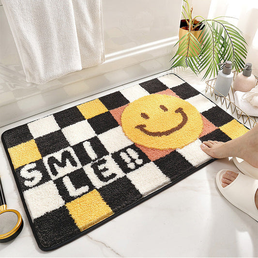 Rynx | colored checkerboard bath mat, flower bath rug, soft plush water-absorbent, various sizes floral non-slip toilet mat, thick bathroom rug, art bathroom mats, best bath rugs, hot shower mat, toilet mat for the bathroom
