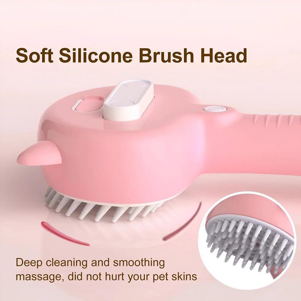 Rynx | 3-in-1 pet care electric steam brush with massage and hair removal jaws