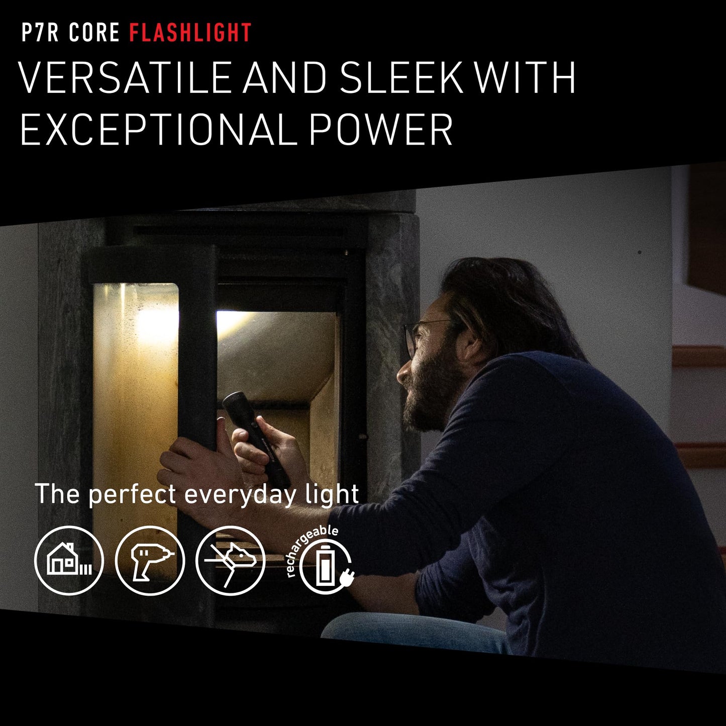 Rynx | Ledlenser P7R Core Rechargeable Flashlight - 1400 Lumen Waterproof Light For Home & Camping