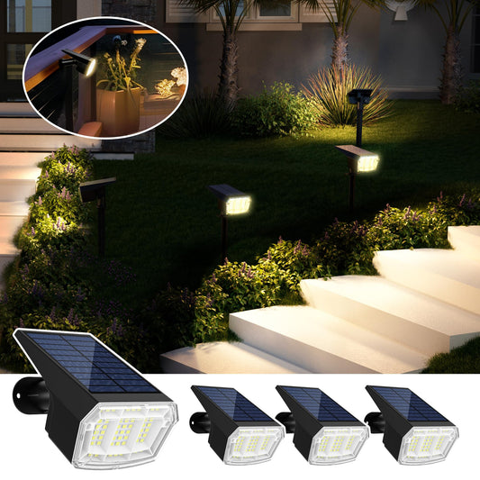 Rynx | Auderwin Solar Spotlight Outdoor Waterproof Ip65 Landscape Spotlights 63 Leds 3 Lighting Modes Solar Spotlight For Outside,