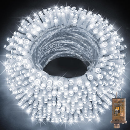 Rynx | Knonew 403Ft 1000 LED Outdoor Light Chains, Waterproof Fairy Lights with Timer & 8 Modes, Cool White