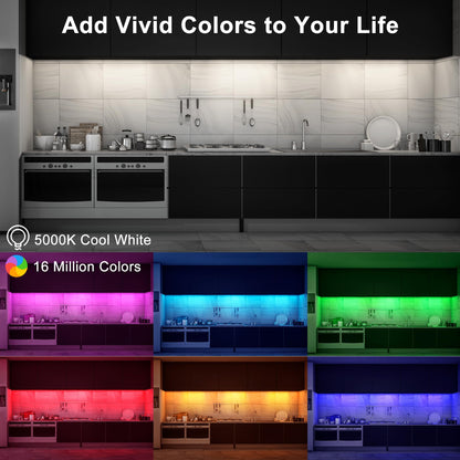Rynx | Maylit 6 Pack Smart Under Cabinet Lights, Dimmable Multicolor LED Lighting For Kitchen & Workbench