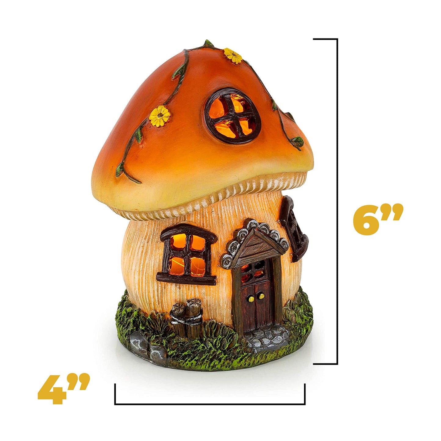 Rynx | Vp Home Solar Mushroom Cottage Light - Led Garden Decor For Halloween & Outdoor Spaces