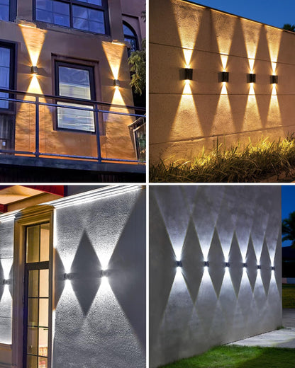 Rynx | Luhlee Solar Outdoor Wall Lamps, Ip65 Waterproof Wall Lamps, Double Color, 2 Pack For Garden & Terrace