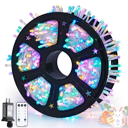 Rynx | Jmexsuss Multicolor Easter Lights Clear Wire Outdoor Indoor, 600 Led Multicolor Easter Light String, 168Ft Colorful Christmas Lights Plug In For Bedroom Three Rooms Party Easter Decorations