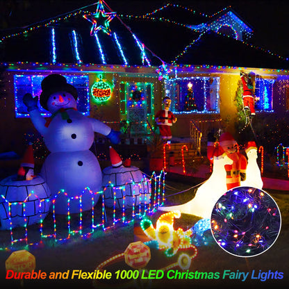 Rynx | Eueasy 1000 Led Christmas Lights, 344Ft Waterproof Fairy Light String With Remote Control, 8 Modes For Holiday Decorations
