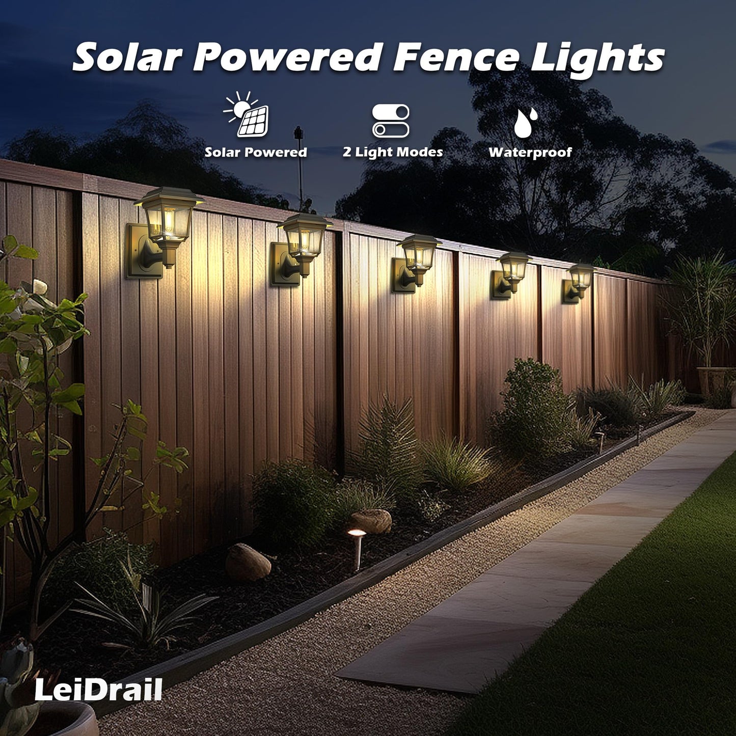 Rynx | Leidrail Solvegglamp 2 Pack - Waterproof Led Edison Bulb Outdoor Light, Warm/Cool White