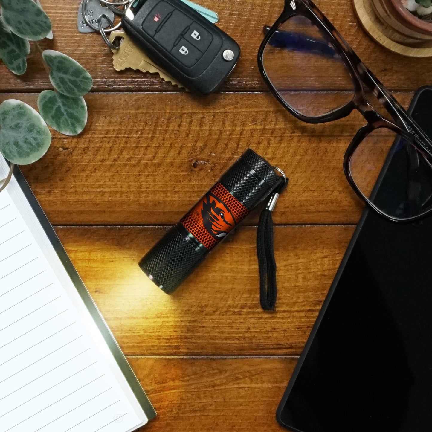 Rynx | Fanmats Oregon State University LED Camping Lamp, 3.5In X 1In, Black Aluminum