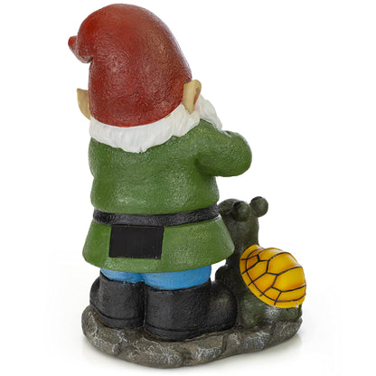 Rynx | Vp Home Fiddler Gnome With Glowing Turtle - Solar Powered Led Garden Light Decoration
