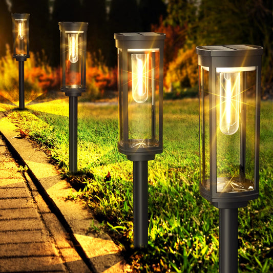 Rynx | Coxseni Solar Path Light 6 Pack, Waterproof Warm White Solar Landscape Light For Garden