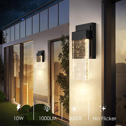 Rynx | Beslowe Waterproof Outdoor Wall Lamp, Crystal Bubble Glass, 10W LED Wall Lamp, 3000K