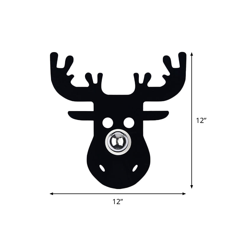 Rynx | Single-Head Bedroom Wall Light Modern Black Wall Lamp with Deer Metal Shade