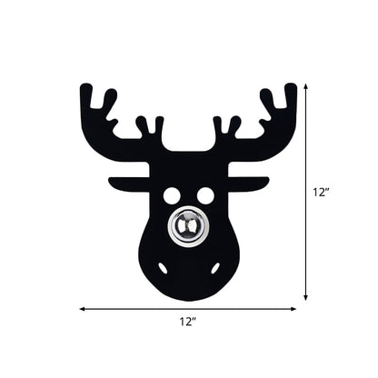 Rynx | Single-Head Bedroom Wall Light Modern Black Wall Lamp with Deer Metal Shade