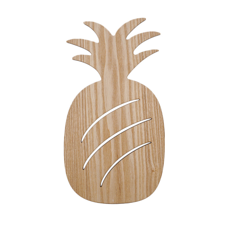 Rynx | Modern LED Wall Lamp with Wooden Shade Beige Car/Pineapple/Cactus Wall Mounted Light for Bedroom
