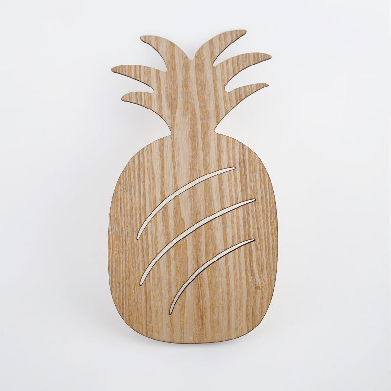 Rynx | Modern LED Wall Lamp with Wooden Shade Beige Car/Pineapple/Cactus Wall Mounted Light for Bedroom