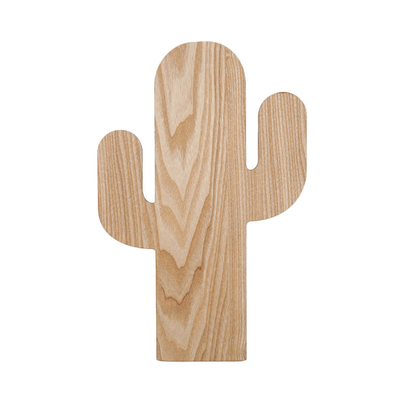 Rynx | Modern LED Wall Lamp with Wooden Shade Beige Car/Pineapple/Cactus Wall Mounted Light for Bedroom