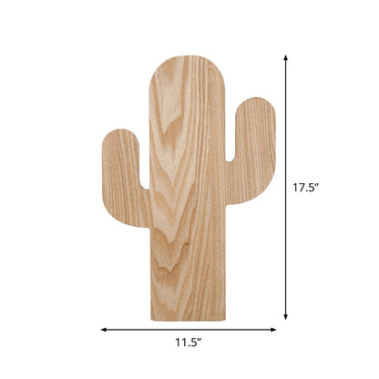 Rynx | Modern LED Wall Lamp with Wooden Shade Beige Car/Pineapple/Cactus Wall Mounted Light for Bedroom