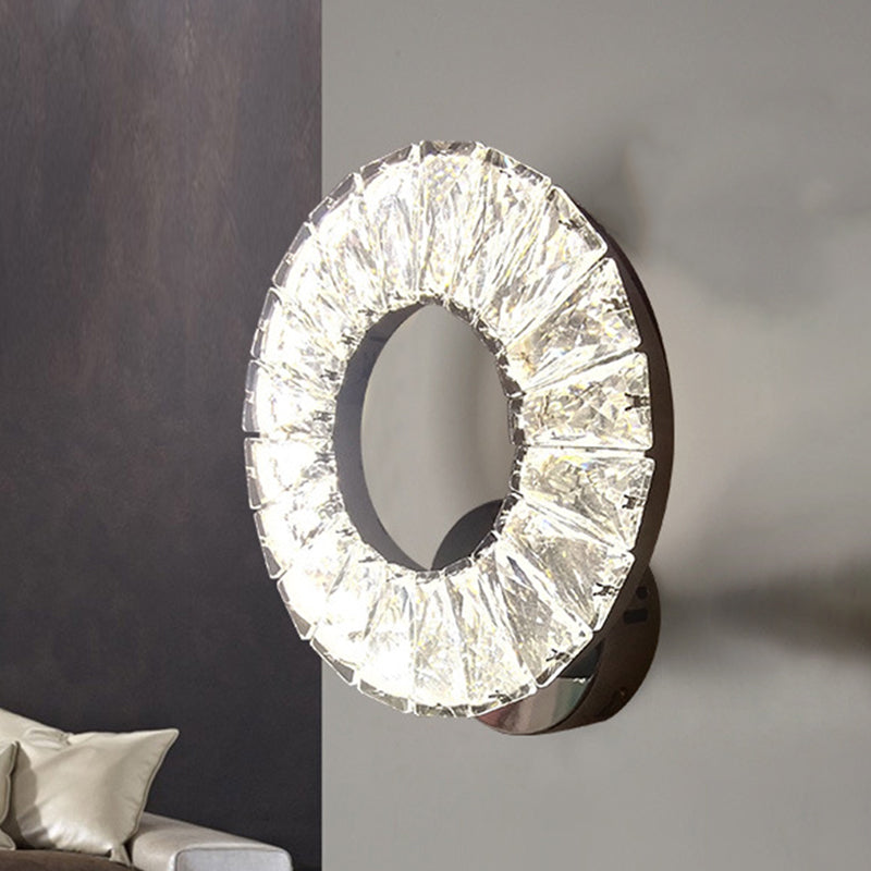 Rynx | Phase Crystal Chrome Wall Sconces Light Circular LED Modernism Wall Light Fixture