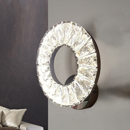 Rynx | Phase Crystal Chrome Wall Sconces Light Circular LED Modernism Wall Light Fixture