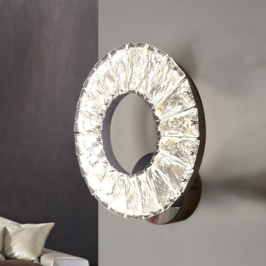 Rynx | Phase Crystal Chrome Wall Sconces Light Circular LED Modernism Wall Light Fixture