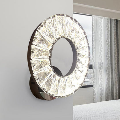 Rynx | Phase Crystal Chrome Wall Sconces Light Circular LED Modernism Wall Light Fixture