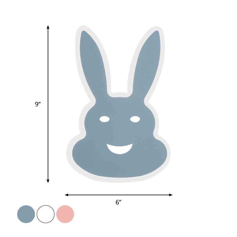 Rynx | Macaroon Rabbit/Fish Wall Lamp Iron Children's Room LED Wall Light Lighting Fixture in White/Pink/Blue