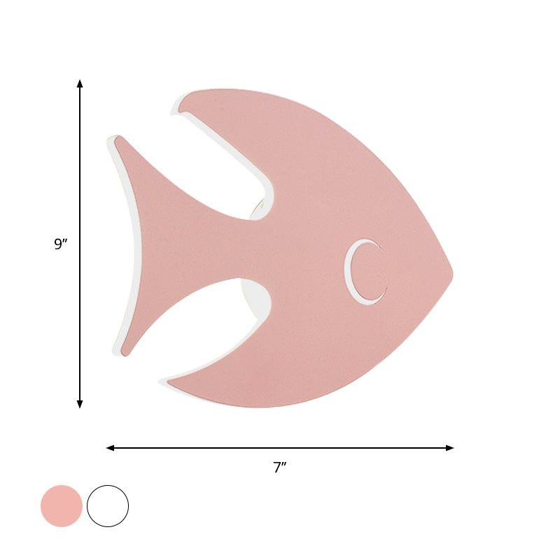 Rynx | Macaroon Rabbit/Fish Wall Lamp Iron Children's Room LED Wall Light Lighting Fixture in White/Pink/Blue