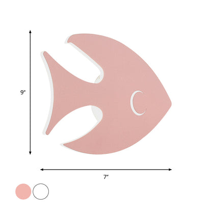 Rynx | Macaroon Rabbit/Fish Wall Lamp Iron Children's Room LED Wall Light Lighting Fixture in White/Pink/Blue