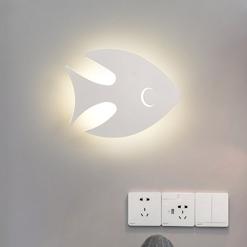 Rynx | Macaroon Rabbit/Fish Wall Lamp Iron Children's Room LED Wall Light Lighting Fixture in White/Pink/Blue