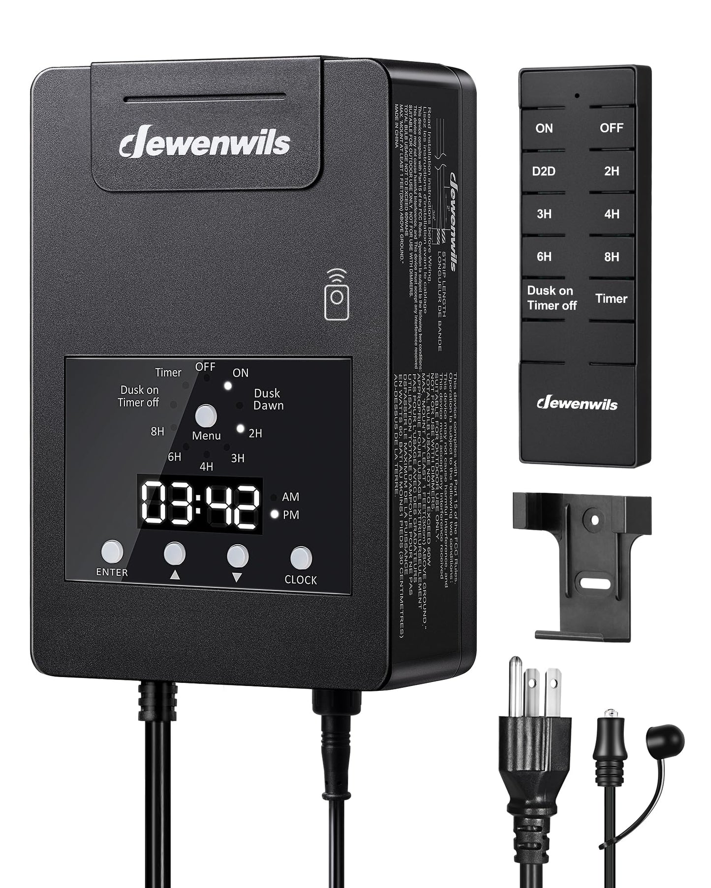 Rynx | Dewenwils 120W Low Voltage Landscape Transformer with Remote Control, 120V AC to 12V DC, Low Voltage Transformers with Photocell