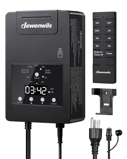 Rynx | Dewenwils 120W Low Voltage Landscape Transformer with Remote Control, 120V AC to 12V DC, Low Voltage Transformers with Photocell