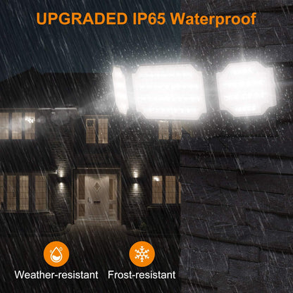Rynx | Lepower 45W Led Outdoor Floodlight, 4500Lm, 3 Adjustable Heads, Ip65 Waterproof, Black