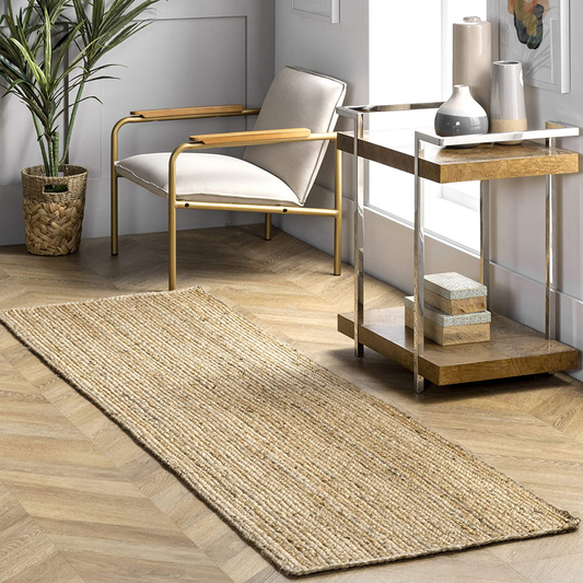 Rynx | Nuloom Rigo Handwoven Rustic Jute Runner Rug, 2' 6" X 6', Natural