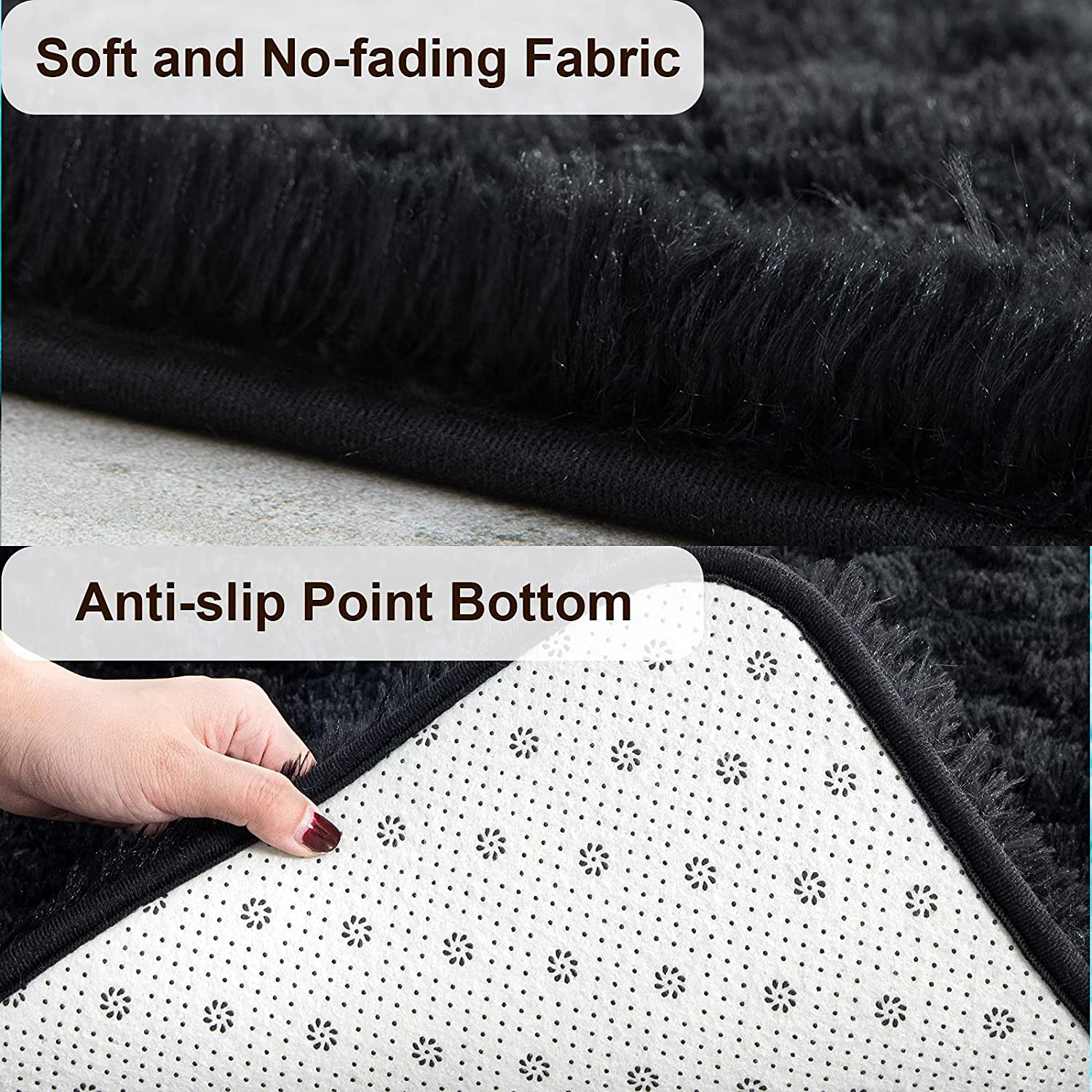 Rynx | Twinnis Super Soft Shaggy Rugs Fluffy Rugs, 3x5 Feet, Indoor Modern Plush Area Rugs For Living Room Bedroom Children's Room Kindergarten Home Decor, Upgraded Non-Slip Durable Rectangular Fuzzy Rug, Gray