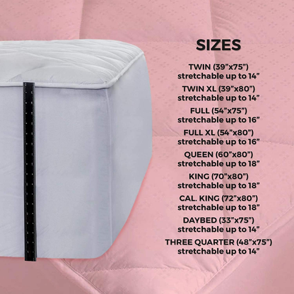 Rynx | MAXI Twin Mattress Pad Topper | Dunalternative Mattress Cover, 100% Cotton Top, 300 TC Quilted | Highly Breathable, Full Coverage Bed Mattress Pad | Twin (39x75) Elastic up to 14"
