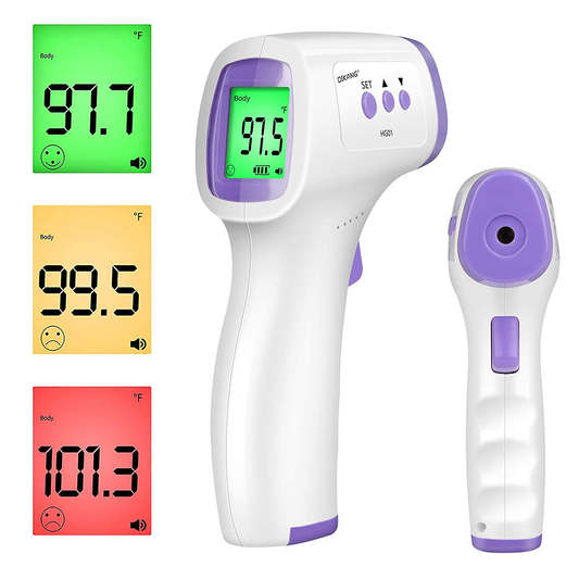 Rynx | FiGoal Non-Contact IR Digital Infrared Thermometer Ear Forehead Thermometer and Object Function with Fever Alarm and Memory Function Baby and Adult