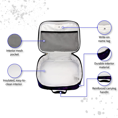 Rynx | Fenrici Tie Dye Lunch Box For Boys, Girls, Kids Insulated Lunch Bag, Soft Room, Spacious, BPA Free, Food Safe, 10.8in X 9.2in X 3.8in (Indigo Blue Tie Dye)
