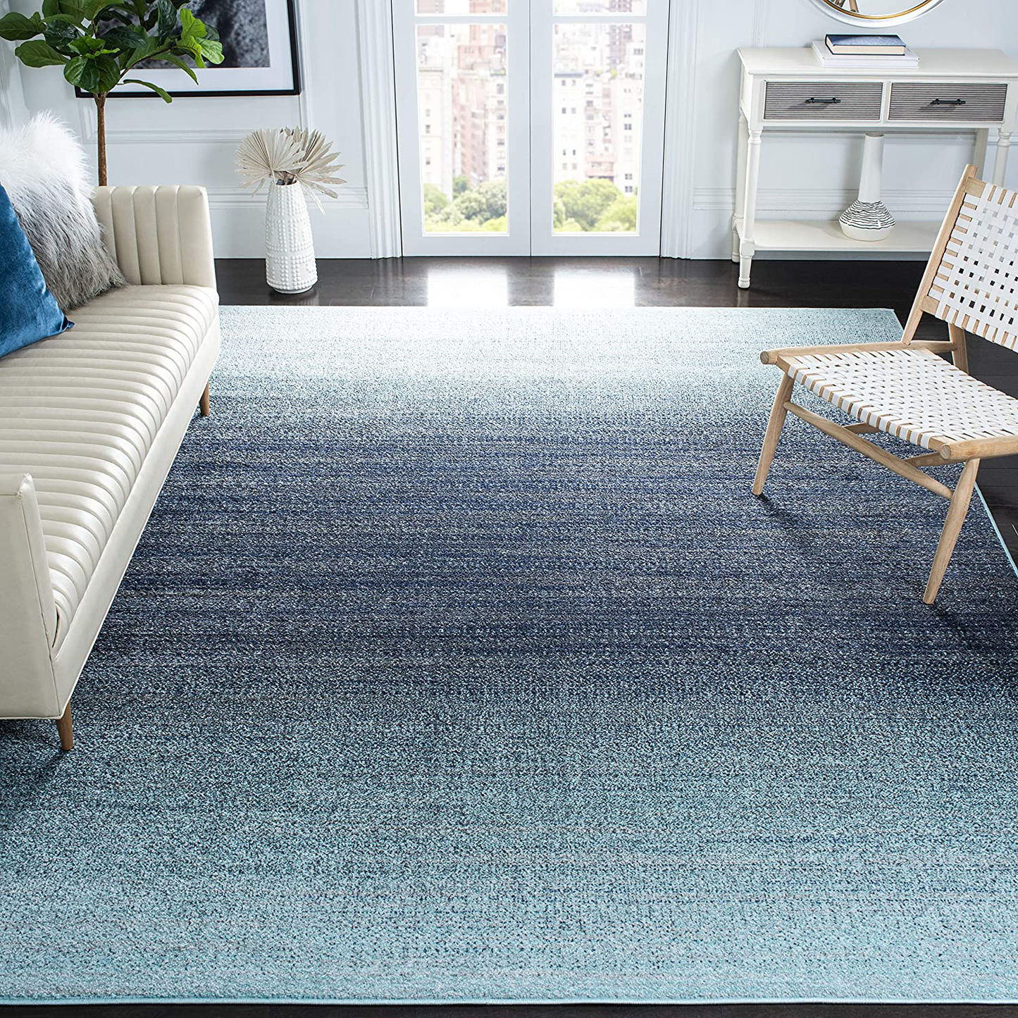 Rynx | Safavieh Adirondack Collection ADR142V Modern Ombre Area Rug, 4' x 6', Purple / Gray