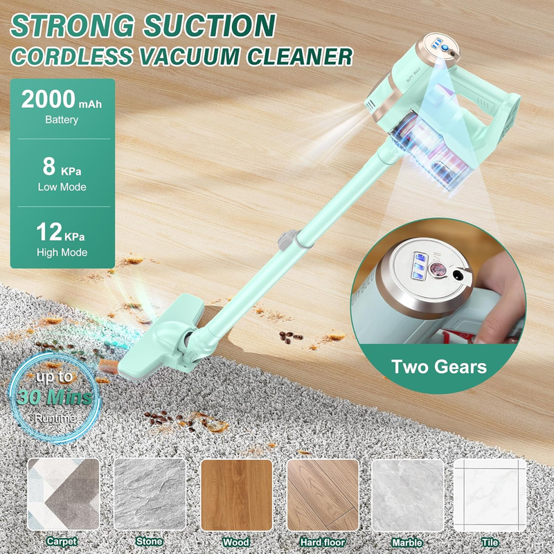 Rynx | Wireless Dust Cleaner, Handheld Rechargeable Lightweight Small Vacuum Cleaner Electric Broom 12KPa Suction, Weighs Only 3.6Ib