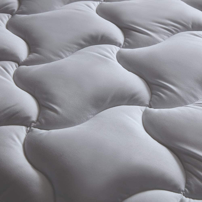 Rynx | Sleep Zone Quilted Mattress Pad Cover Full Cooling Fluffy Soft Topper Up to 21 Inches Pocket, Gray, Full