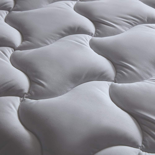 Rynx | Sleep Zone Quilted Mattress Pad Cover Full Cooling Fluffy Soft Topper Up to 21 Inches Pocket, Gray, Full