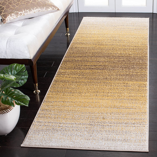 Rynx | Safavieh Adirondack Collection ADR142D Modern Ombre Runner, 2'6" x 12', Gold / Ivory