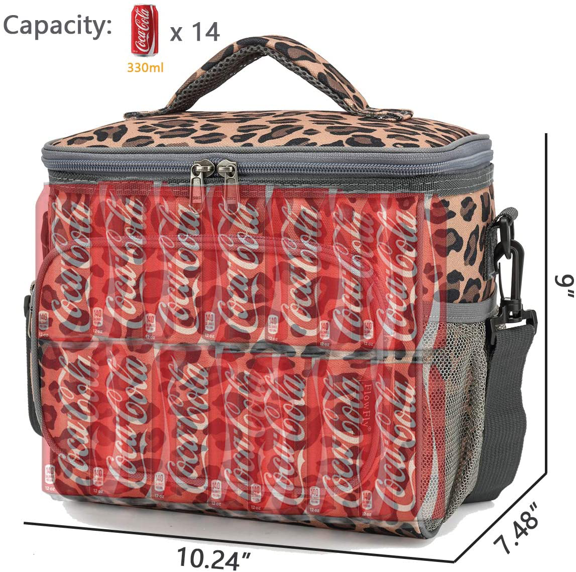 Rynx | Flowfly Insulated Reusable Lunchbox Adult Large Lunchbox For Women And Men With Adjustable Shoulder Strap Front Zipper Pocket And Double Large Mesh Pockets, Royal