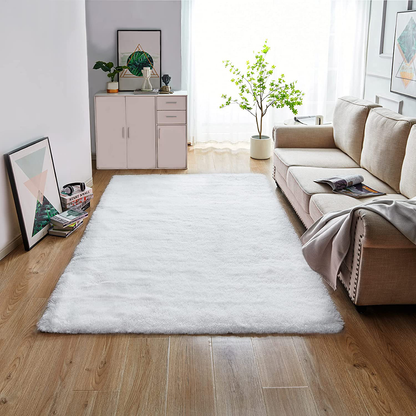 Rynx | GKLUCKIN Shag Ultra Soft Area Rug, Fluffy 4'x6' Purple Rugs Plush Non-Skid Indoor Fuzzy Faux Fur Rugs Furry Accent Rugs for Living Room Bedroom Kids Room Children's Room Decor