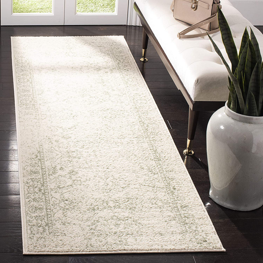 Rynx | Safavieh Adirondack Collection ADR109V Oriental Distressed Non-Shedding Stain Resistant Living Room Bedroom Runner, 2'1" x 8', Ivory / Sage