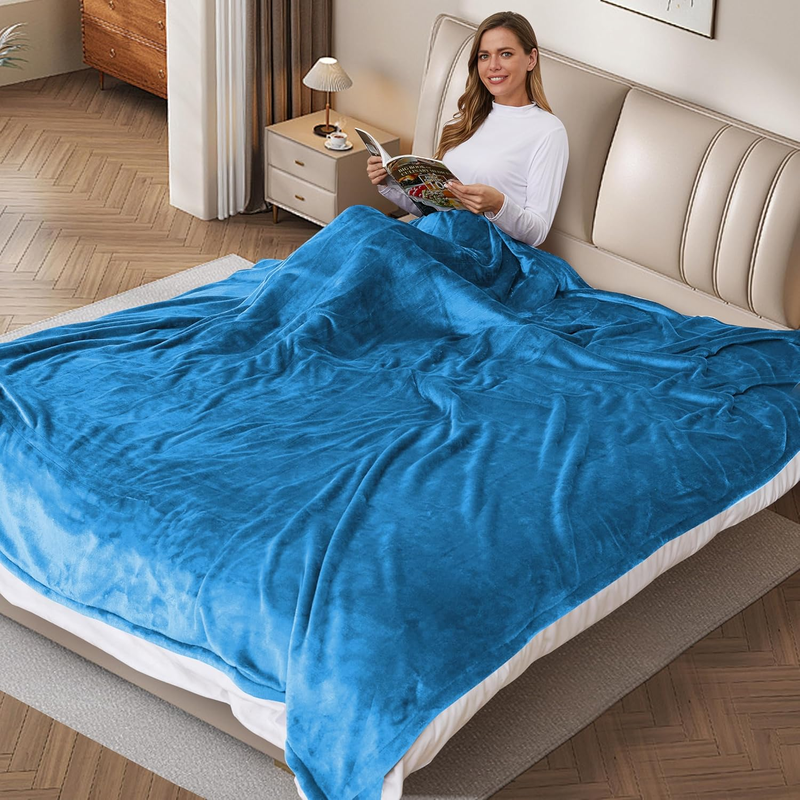 Rynx | Heated electric throw blanket, cozy flannel heating blanket with 4 heat settings