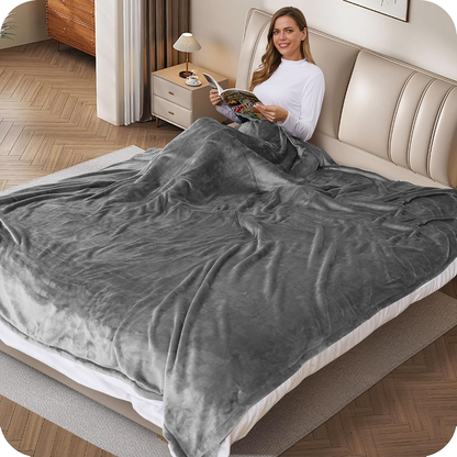 Rynx | Heated electric throw blanket, cozy flannel heating blanket with 4 heat settings