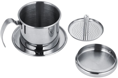 Rynx | Stainless Steel Drip Coffee Filter Holder Vietnamese Style Drip Coffee Pot Infuser Ideal for On the Go/Home (Gold)