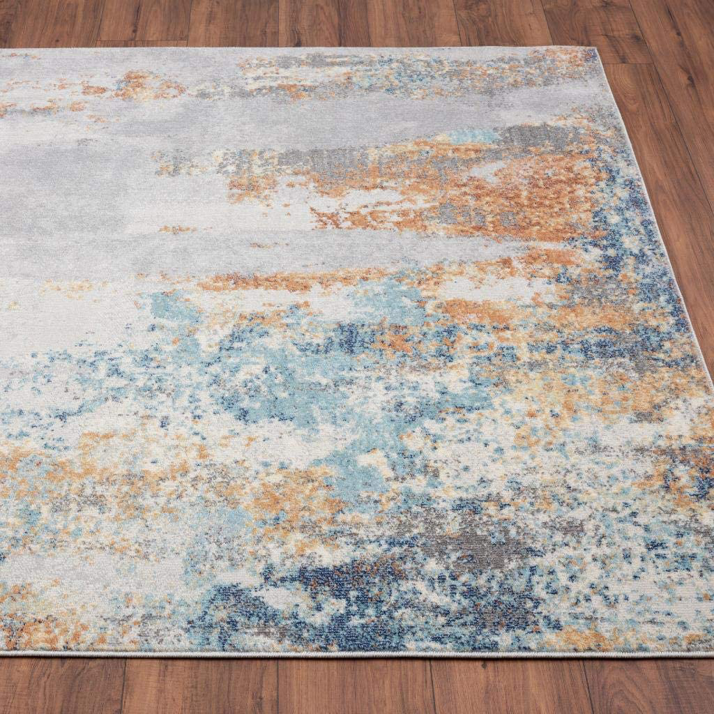 Rynx | Luxe Weavers Rugs – Victoria Modern Area Rugs with Abstract Patterns 9084 – Medium Pile Area Rug, Light Blue / 4 x 5